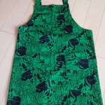 ネコ柄エプロン＆シュシュ・コースターセット(グリーン系）