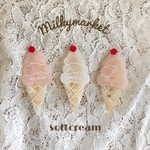 【ソフトクリームヘアクリップ 】アイス　ソフトクリーム　ヘアクリップ   ヘアピン　キッズ　ベビー　誕生日　バレンタイン　ヘアアクセサリー