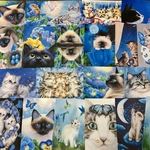 (再販×9)ニャンコの紙モノセットC＊コラージュ素材＊コラージュペーパー＊ジャンクジャーナル