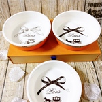 オレンジ＆ブラウン🎀リボン柄✨フードボール