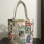 ビンテージキャット　猫柄　トートバッグ　可愛いネコ柄バッグ　