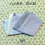 ハンカチ 20×20 色選択 ランダムスター ダブルガーゼタオル 541