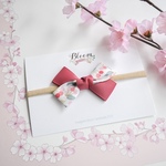 【雛祭り お宮参り お食い初め】Bloom ribbon (ローズウッド×チェリードロップ) キッズ ベビー ヘアバンド