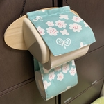 【お花畑ちょうちょ　ブルー】トイレットペーパーホルダーカバー 