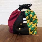 お弁当袋　鬼　亀甲　金のボタン　滅　刃