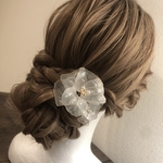 【中1本・小1本セット】結婚式 成人式 卒業式 髪飾り ディップフラワー　ハンドメイド
