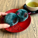 リアルファーの草大福バッグチャーム