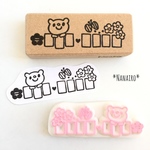 クマちゃんの郵便番号枠はんこ