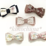 新柄追加♡ドレッシーリバティリボン バレッタ＆クリップ＆ポニーフック