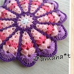 お花の座布団☆ピンクAND薄紫〜紫**送料無料