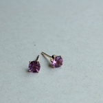 【2月誕生石】アメジストの一粒ピアス