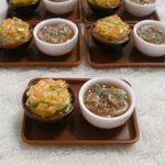 海老かき揚げ丼と肉うどんのセット☆ミニチュアフード 樹脂粘土