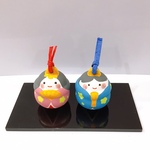 京焼・清水焼　ひな祭り　土鈴セット　（ピンク・青）