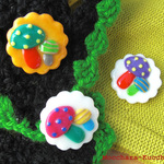 カラフル！キノコバッジ