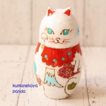 ブルーの瞳のまねき子ネコ　2021　朱色　６ｃｍ