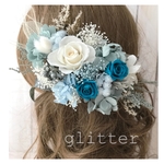 ✿antique blueヘッドドレス✳︎髪飾り✳︎プリザーブドフラワー✿