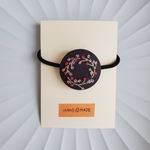 刺繍ヘアゴム🌷　くるみボタン　132　💛送料無料💛　