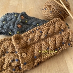 暖かニットヘアバンド〈ブラウン〉