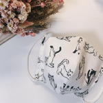 猫柄マスク【白黒】