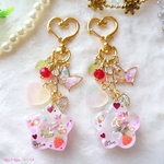 【ほし】シャラシャラゆめコロン＊いちご レジン キーホルダー