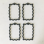 Matte Black Jagged Rectangle Pendant Tops