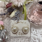 #2725 パールづくしのハートピアス/イヤリング