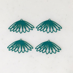 Peacock Blue Filigree Designed Flower Pendant Tops