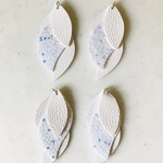 White PU Leather Triple Leaves Pendant Tops