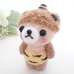 【ｎ様ご予約品】節分☆鬼に変身したクマちゃんのストラップ　羊毛フェルト