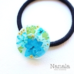 本物のお花のヘアゴム　レジン　ヘアアクセサリ―