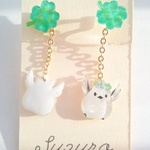 ひらり☆シマエナガさん♪ピアス/ ノンホールピアス