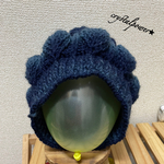 ニット帽子★リーフ引き上げ編みb