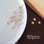 【５０pcs】６×３mm アクリルゴールドビーズ スペーサー