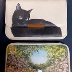 【お名前入れ無料】お財布ポシェットダブル　花園猫