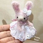 ミニチュア モールアート レースワンピのうさぎちゃん テディベア**Tamu bear 