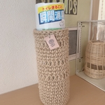 スプレーカバー　トイレの消臭剤　ペットボトル入れ　麻糸のハンドメイド