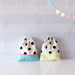 ★ neon dot ★ ｜給食袋｜コップ袋｜巾着｜ドット｜水玉｜北欧｜入園入学グッズ｜男の子｜女の子｜