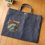 レッスンバッグ☆岡山デニム Ｍ カモフラ②　習い事  入学