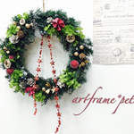 プリザーブドのお花で♫ナチュラルグリンリース★クリスマス・プレゼントにも