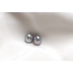 12mm 選べる！淡水バロックパール グレー 大粒 ピアス イヤリング 【532】 
