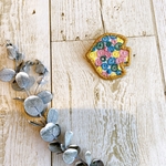 ミナペルホネン  刺繍ブローチ　トリブローチ　skyful