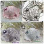 9点限定 マスク　新作　限定　レースマスク　お花刺繍　刺繍マスク　お花パール　エレガント　お上品
