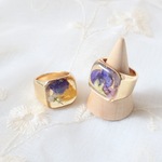 1/30 21:00〜＜訳あり価格＞big square flower メタルリング