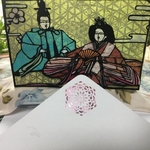 切り絵アート　雛人形　グリーティングカード