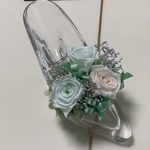 ラッピング無料SALE♡プリザーブドガラスの靴アレンジ