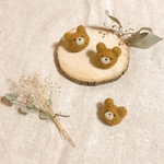 *再販↟⍋ もふくまブローチ 《 caramel 》 羊毛フェルト
