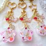 【ほし】シャラシャラゆめコロン＊いちご レジン キーホルダー