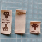 タグ　布タグ　ハンドメイド作品に　ネコ　ネコタグ