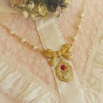 薔薇のリボンネックレス