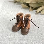 『送料無料』 ミニチュア ショートブーツ ツートン Mocha - Camel 【ネオブライス 靴 インテリア】